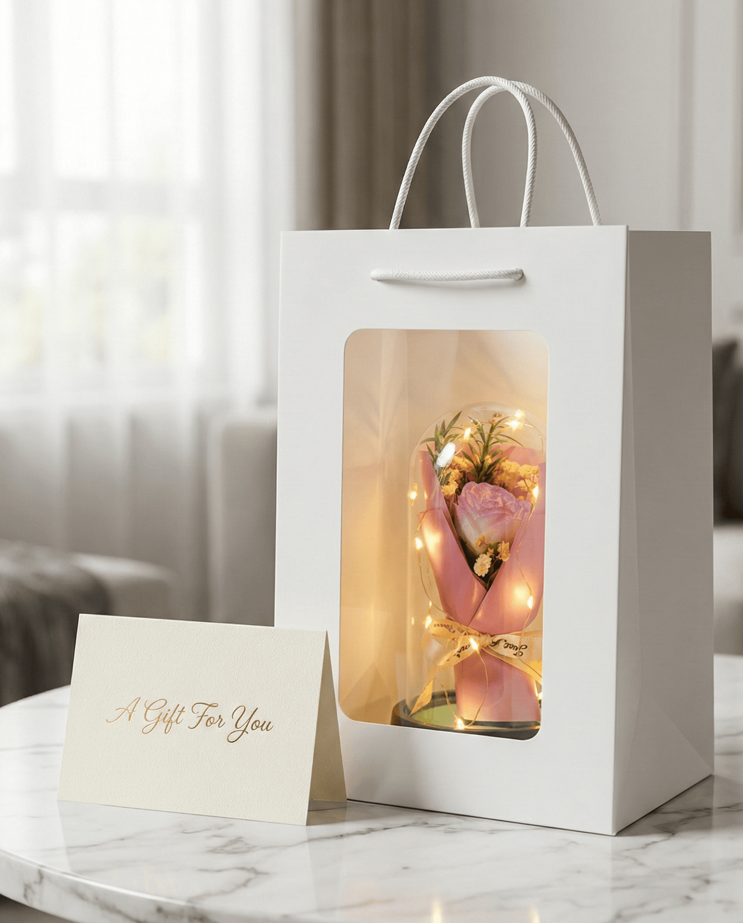 Das Ewige Lichtbouquet - Premium Geschenk - Set - Dearly Gifts