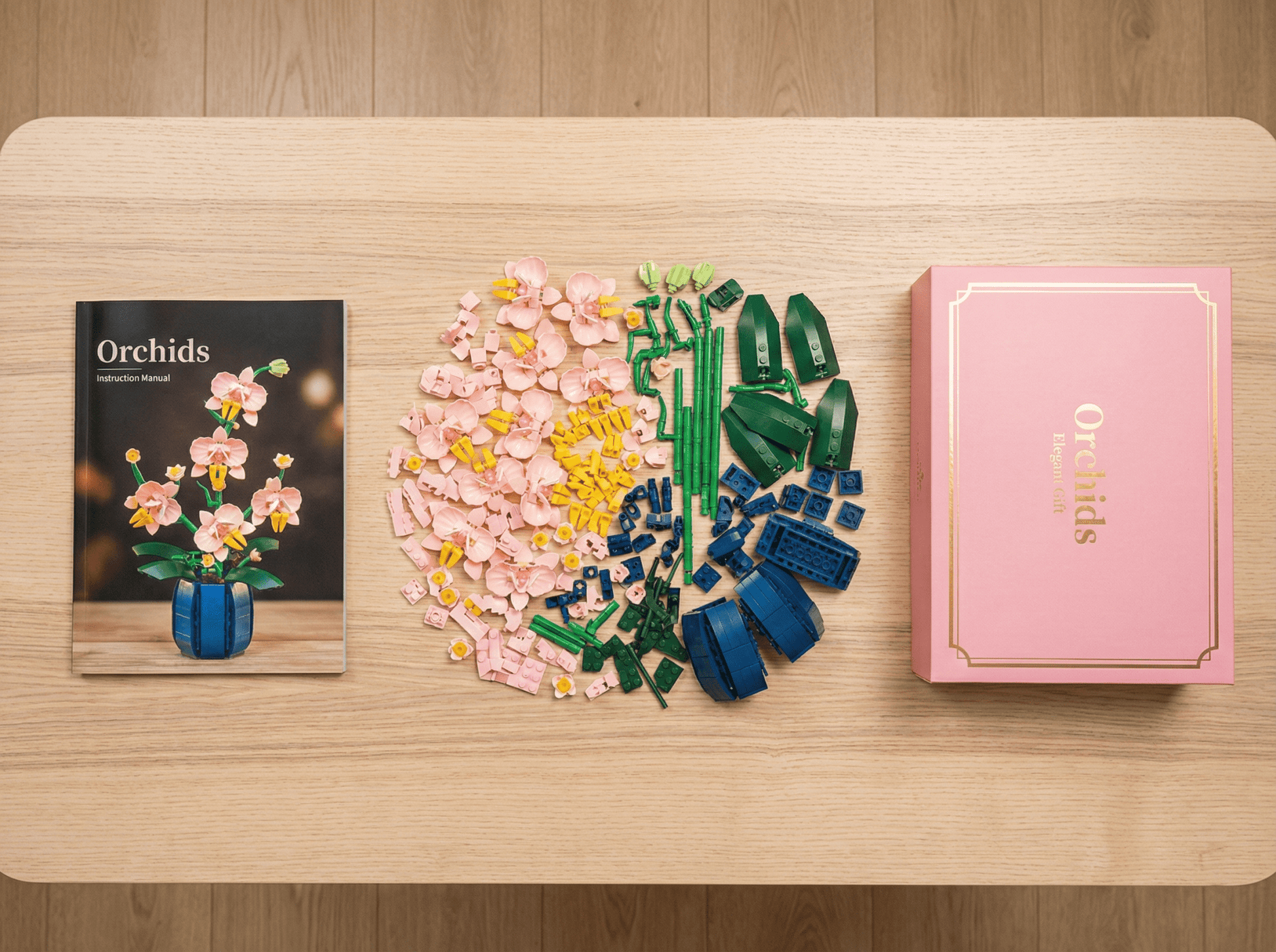 Kreative Orchidee – 606 Teile Klemmbaustein - Set für Erwachsene - Dearly Gifts
